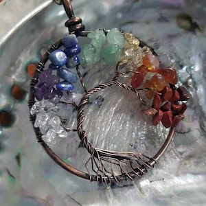Wire Chakra Tree of Life Pendant