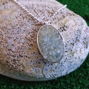 Real Feel Silver Oval Aquamarine Pendant