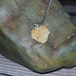 Quartz Cluster Heart Shaped Silver Pendant