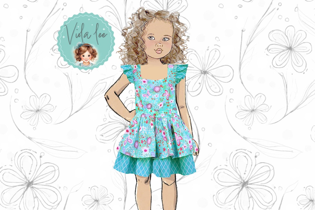 Girls summer dress PDF sewing pattern-the AUBREY DRESS