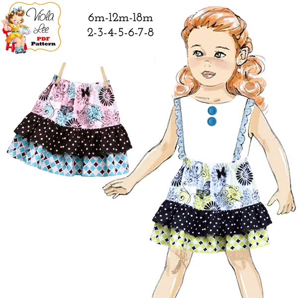 Girl's Ruffle Skirt PDF Sewing Pattern.  Instant Download. Madalyn