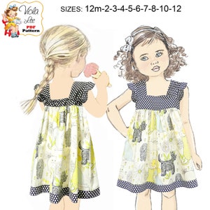 Easy Girls Summer Dress-Top PDF Sewing Pattern. Instant Digital Download.  Girls Birthday Gift. Bonnie