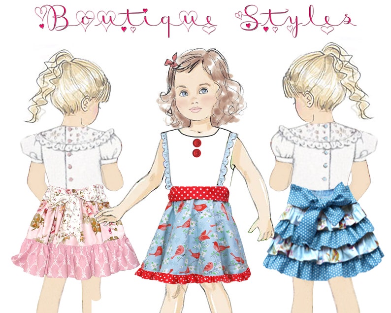 Girls Strip Skirt PDF Sewing Pattern. Toddler & Girls sizes, Digital Instant Download. Sara image 9