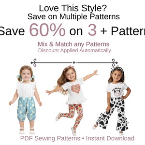 Cartamodello per pantaloni, pantaloncini, pigiama e pantaloni da casa per bambini. Progetto di cucito fai-da-te per bambini piccoli. Download immediato in formato PDF. Trevor immagine 2