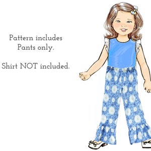 Girl's Ruffle Pants PDF Sewing Pattern. Single or Double Ruffles. Sizes included 12m-8 Becky image 3