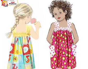 Easy Summer Sundress & Top PDF Sewing Pattern.  Instant Download. Mindy