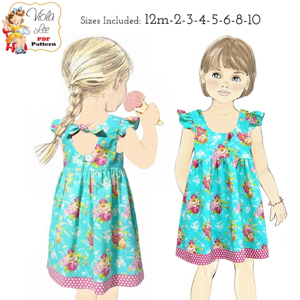 Girls Summer Sundress PDF Sewing Pattern & Top Pattern. Sweet Flower Girl Dress. Instant Digital Download.  Sadie