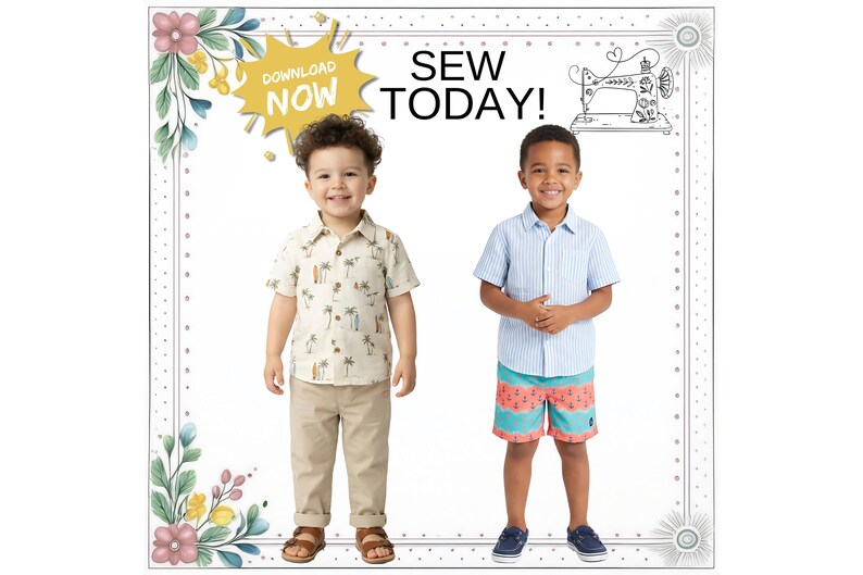Boys Pants and Shorts Sewing pattern, Girls or Boys Lounge Pajama Pants. PDF Digital Sewing Pattern. Instant Download. Trevor image 3