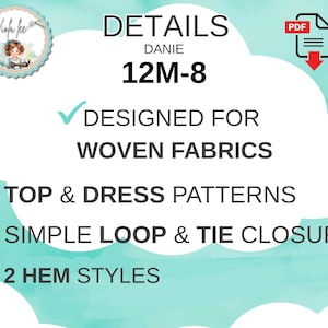 Sleeveless Dress Pattern for Girls, PDF Sewing Pattern, Sizes 12m-8, Toddler, Little Girl Flutter Sleeve Dress. Danie image 5
