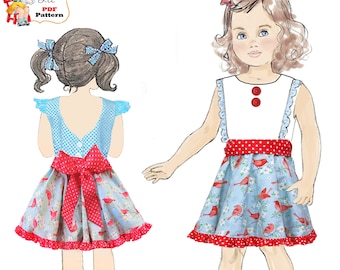 Girls Full Circle Skirt PDf Sewing Pattern. Instant Digital Download.  Fiona