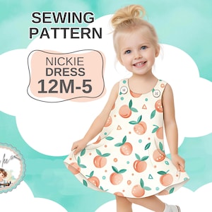 Reversible A line Dress PDF Sewing Pattern or Jumper. Infant and Toddler Sizes. Nickie