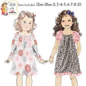 Vintage Style Peasant Dress & Top PDF Sewing Pattern. Instant Download. Tessa image 1
