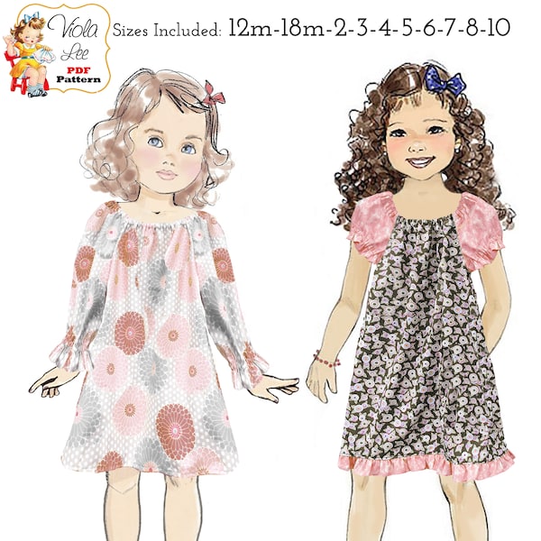 Vintage Style Peasant Dress & Top PDF Sewing Pattern. Instant Download. Tessa