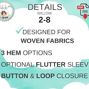 Girls Flutter Sleeve Open Back Sundress PDF Sewing Pattern. Simple, Ruffle and Band Hem Options. Toddler sizes. Instant Download, Willow image 6