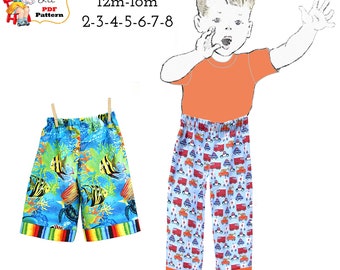 PDF Sewing Pattern, Pants, Shorts, Pajama & Lounge Pants . Instant Download. Trevor