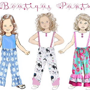 Girl's Ruffle Pants PDF Sewing Pattern. Single or Double Ruffles. Sizes included 12m-8 Becky image 8