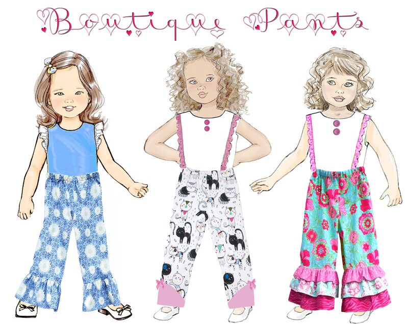 Girl's Ruffle Pants PDF Sewing Pattern. Single or Double Ruffles. Sizes included 12m-8 Becky image 8