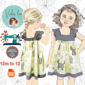 Easy Girls Summer Dress-Top PDF Sewing Pattern. Instant Digital Download.  Girls Birthday Gift. Bonnie