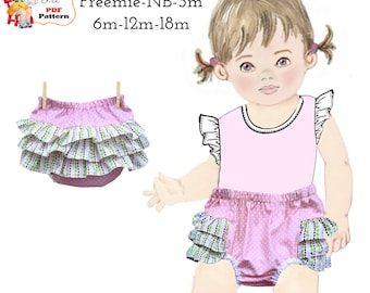 Ruffle Diaper,  Nappy Cover PDF Sewing Pattern. Instant Digital Download, Betsy
