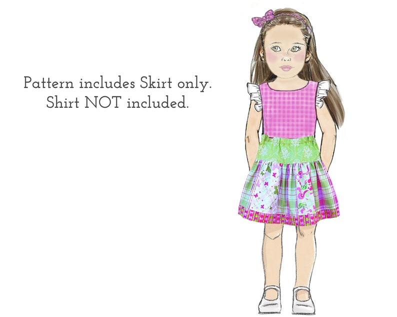 Girls Strip Skirt PDF Sewing Pattern. Toddler & Girls sizes, Digital Instant Download. Sara image 3