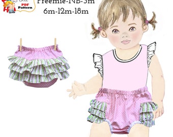 Classic Baby Ruffle Bloomer PDF Sewing Pattern. Nappy/Diaper Cover. Instant Digital Download. Betsy