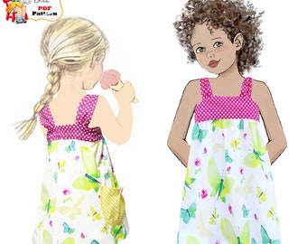 Girls Summer Dress. PDF Digital Sewing Pattern. Instant Download. Connie