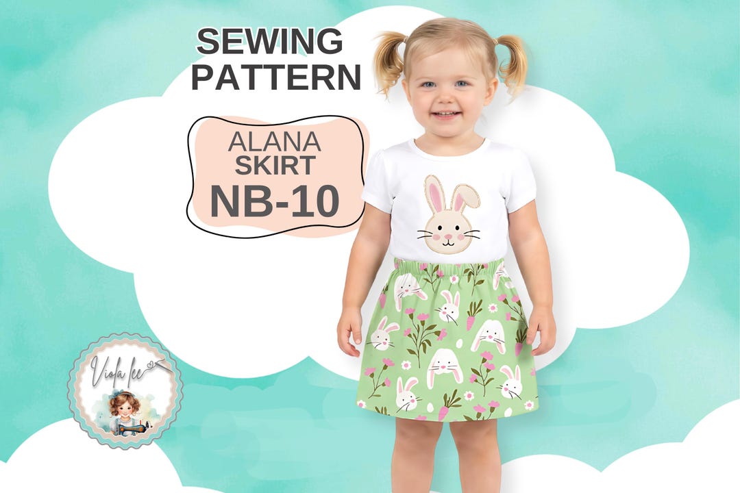 PDF Girls Skirt Sewing Pattern, Skirt Has 3 Hem Styles. Digital Instant ...