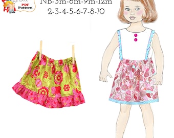 Simple Beginner's Skirt PDF Sewing Pattern. 3 Skirt Styles.  Alana