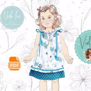 Girl&#39;s Easy Summer Layered Pillowcase Dress in Toddlers and Girls Sizes. PDF Sewing Pattern. Instant Digital Download. Sierra