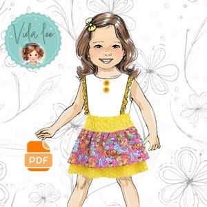 Jupe tourbillonnante facile à volants pour filles, patron de couture PDF, cadeau DIY pour filles. Tailles bébés, tout-petits et filles. Tailles 6 m à 10. Téléchargement instantané, Mary