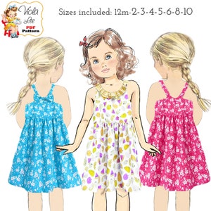 Easy Girls Summer Sundress & Top Pattern.  Instant Download Digital PDF Pattern.  Marnie