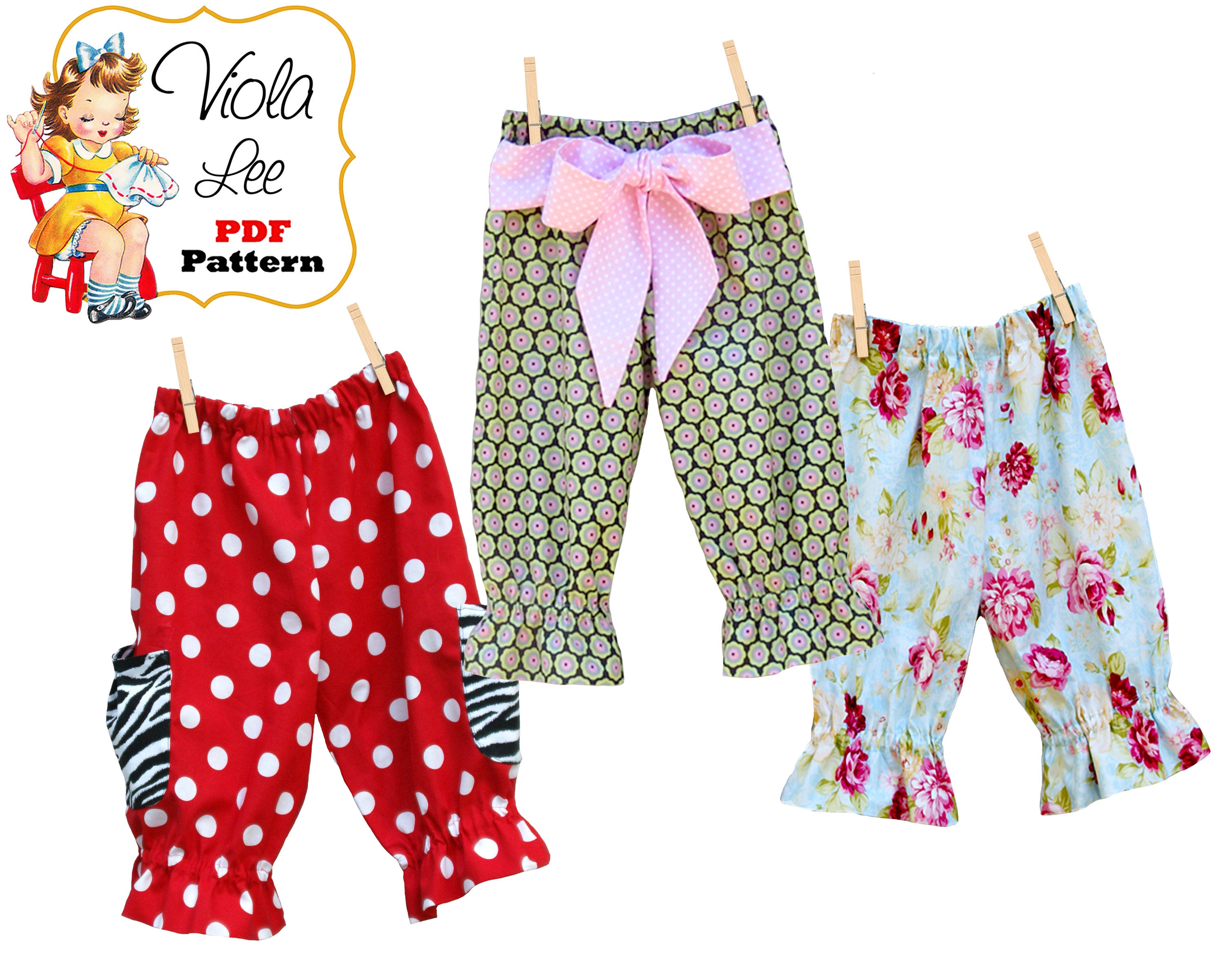 Girls Clothing Pattern Capris Pattern Girls Sewing Pattern | Etsy