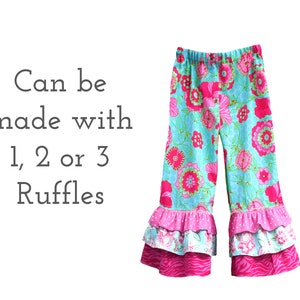 Boutique Ruffle Pants PDF Sewing Pattern. 1, 2 or 3 Ruffles. Digital Instant Download. Emma image 4