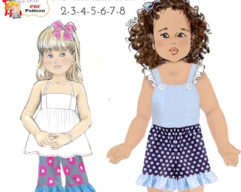 Easy Ruffle Shorts & Capris PDF Sewing Pattern for Girls. Instant Digital Download  Tilly