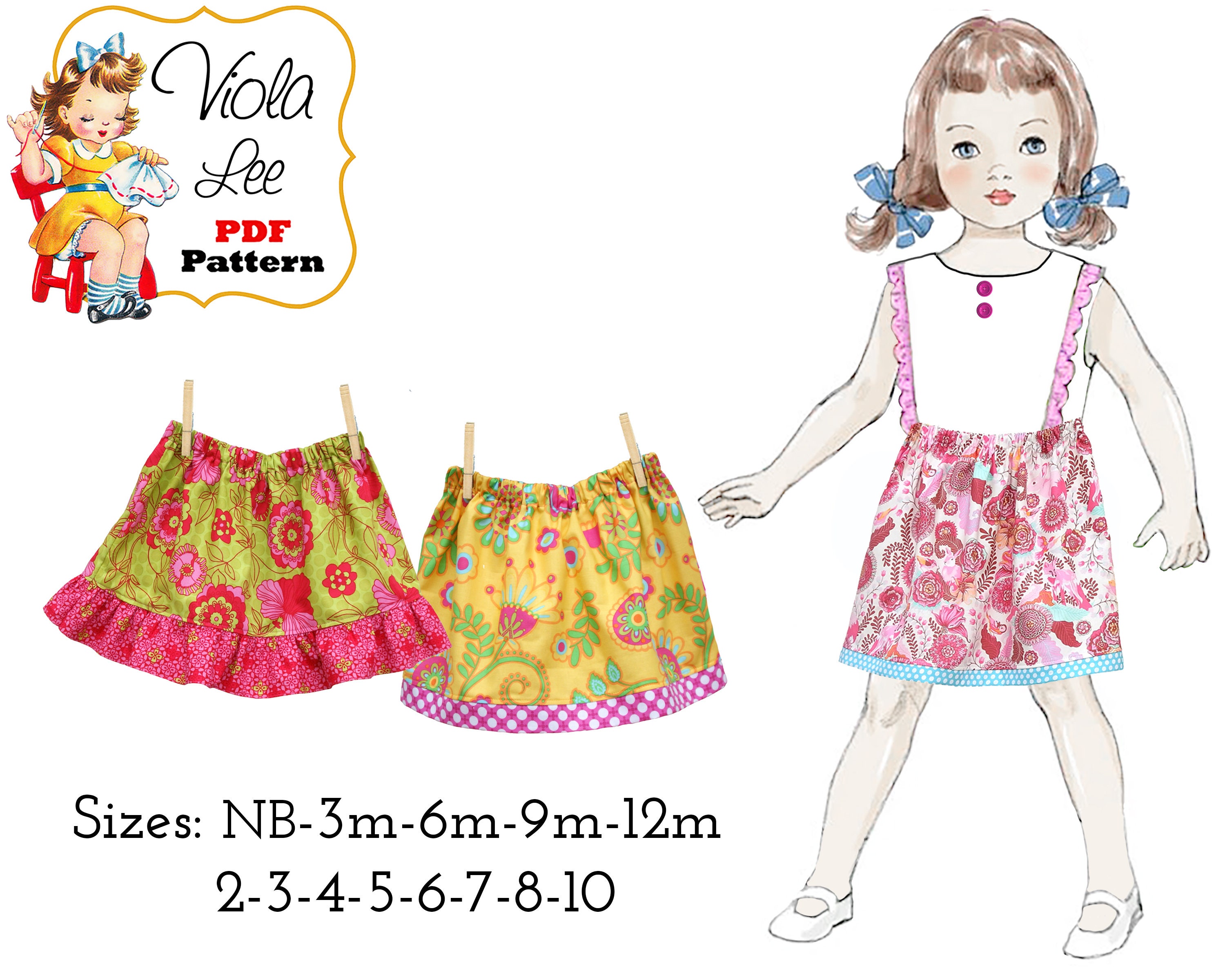 Quick Simple Girls Skirt Sewing Pattern. 3 Skirt Styles. Digital PDF …