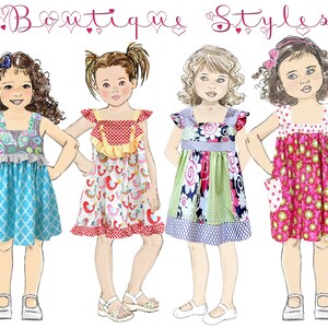 Girls Dress & Top PDF Sewing Pattern. Digital Instant Download. Zoe image 7