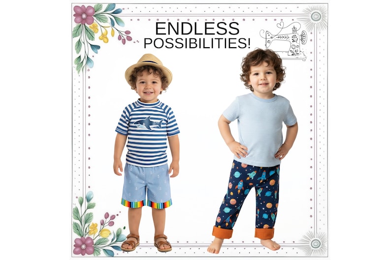 Boys Pants and Shorts Sewing pattern, Girls or Boys Lounge Pajama Pants. PDF Digital Sewing Pattern. Instant Download. Trevor image 6