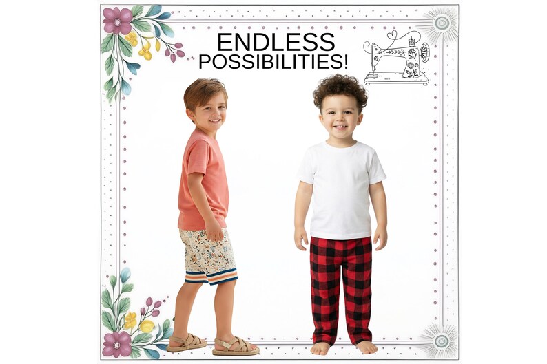 Boys Pants and Shorts Sewing pattern, Girls or Boys Lounge Pajama Pants. PDF Digital Sewing Pattern. Instant Download. Trevor image 4