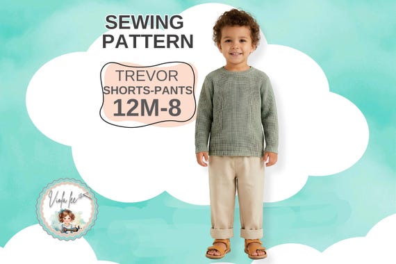 Boys Pants-Shorts-Pajama & Lounge Pants Sewing Pattern. Toddler DIY Sewing Project. Kids PDF Instant Download. Trevor