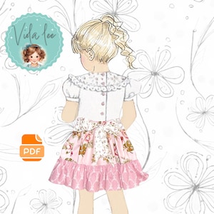Easy Girls Ruffle Twirl Skirt PDF Sewing Pattern. Infant, Toddler, Childs Skirt in Sizes 6m to 10 Digital Instant Download. Shaylen