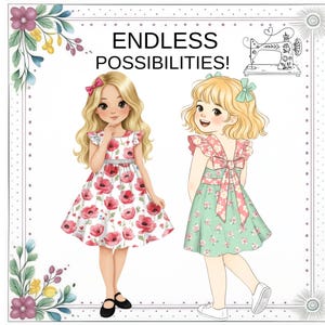 Sleeveless Dress Pattern for Girls, PDF Sewing Pattern, Sizes 12m-8, Toddler, Little Girl Flutter Sleeve Dress. Danie image 7