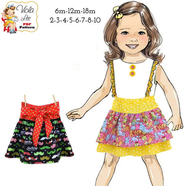 Easy Ruffle Twirl Skirt PDF Sewing Pattern with 2 layers. Instant Download,  Mary