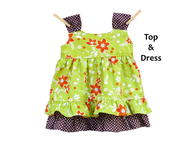 Girls Dress & Top PDF Sewing Pattern. Digital Instant Download. Zoe image 4