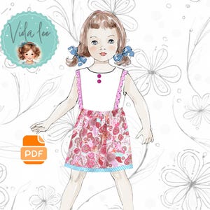 Easy Beginner Ruffle Skirt Sewing Pattern for Infant, Toddler, Girls Skirt in 3 Styles. Digital PDF Instant Download. Alana