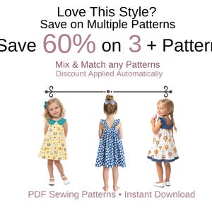 Sleeveless Dress Pattern for Girls, PDF Sewing Pattern, Sizes 12m-8, Toddler, Little Girl Flutter Sleeve Dress. Danie image 2