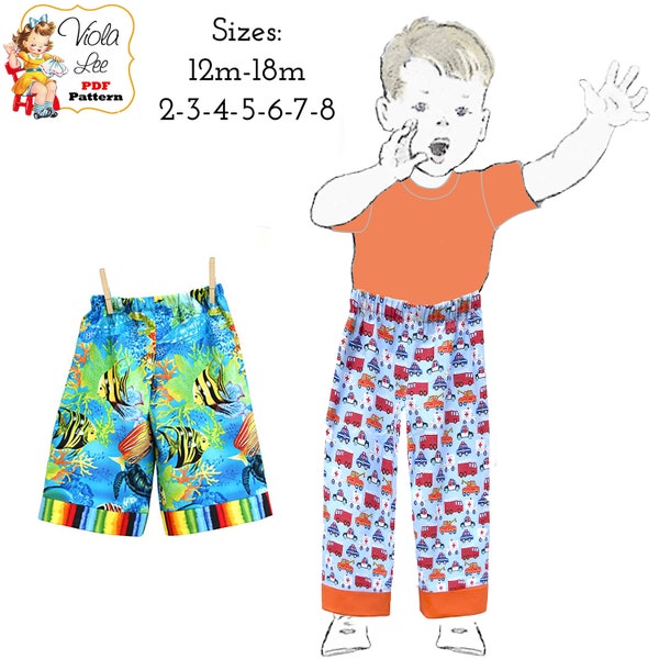 Boys Pants Sewing pattern, Lounge Pajama Pants. PDF Digital Sewing Pattern. Instant Download. Trevor