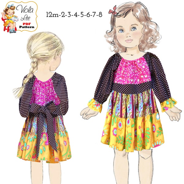 Short & Long Sleeve Dress PDF Dress Sewing Pattern. Instant Download. Darlene