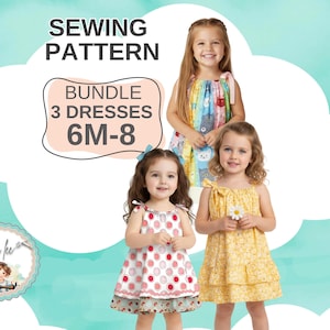 BUNDLE of 3 Pillowcase Dress Sewing Patterns. Quick & Easy for Beginners. PDF Instant download.