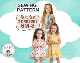 PAQUETE de 3 patrones de costura para vestidos con funda de almohada. Fácil y rápido para principiantes. Descarga instantánea en PDF.