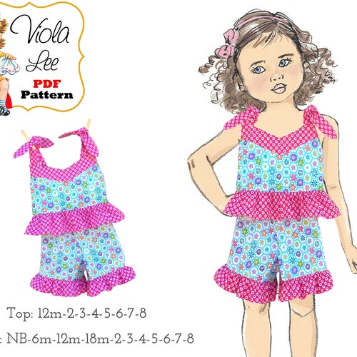 Girls Ruffle Shorts and Capris Sewing Pattern. Instant Digital Etsy
